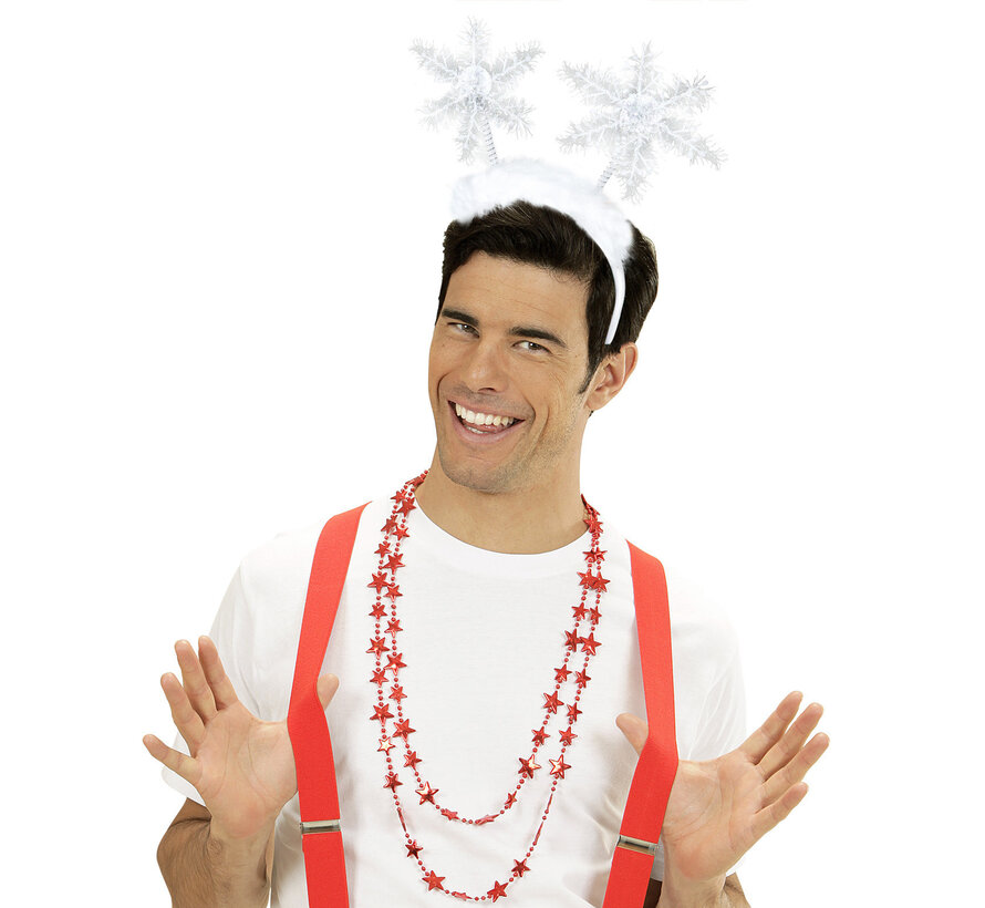 Diadème de Noël deluxe avec des flocons de neige- Accessoire de fête de Noël