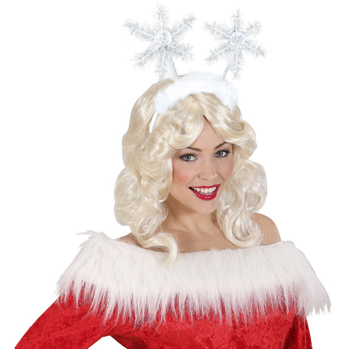 Widmann Diadème de Noël deluxe avec des flocons de neige- Accessoire de fête de Noël