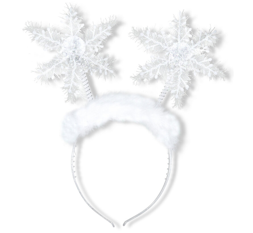 Luxe Kerstdiadeem met sneeuwvlokken- Kerstfeest accessoir