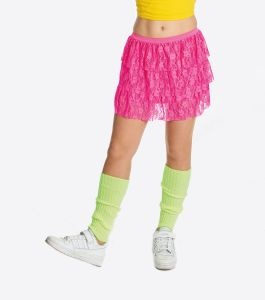 Partyline Tutu rose fluo - Jupe dentelle rose fluo