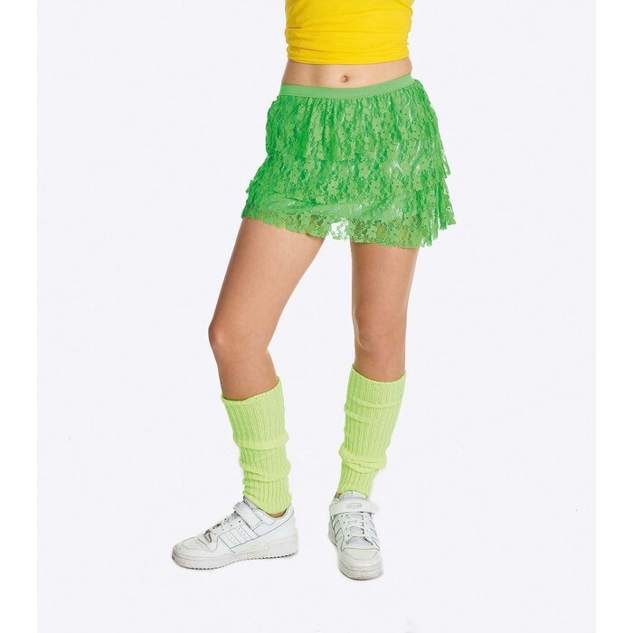 Partyline Neon green tutu - Neon green lace skirt