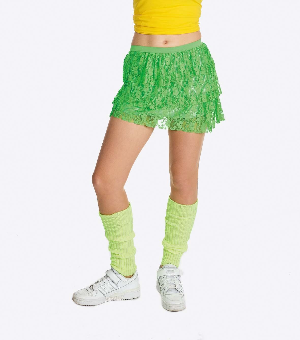 Partyline Neon green tutu - Neon green lace skirt