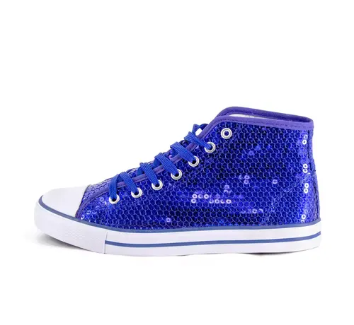 Party Factory Sneaker blauwe  glitter schoenen - Hoogwaardige afwerking - maat 38