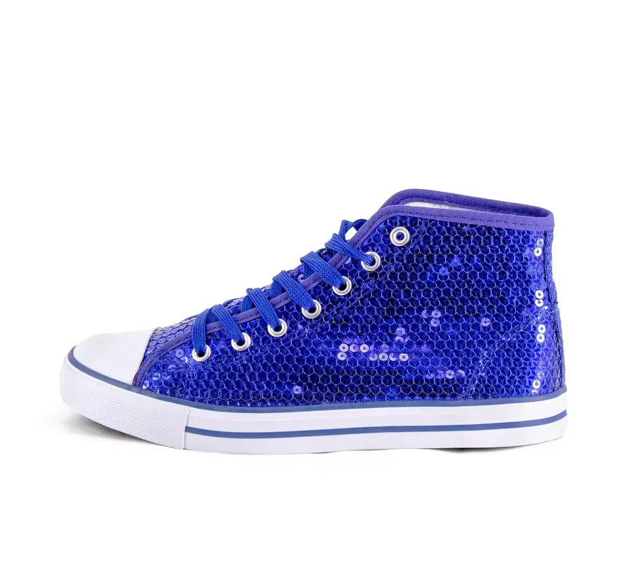 Sneaker blauwe  glitter schoenen - Hoogwaardige afwerking - maat 38