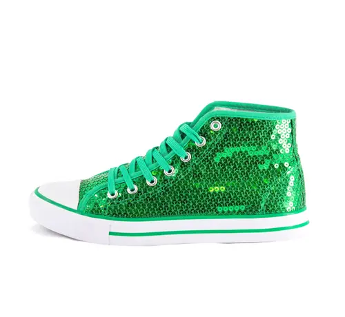 Party Factory Chaussures Sneaker à paillettes verts - Sneaker haute qualité- taille 38