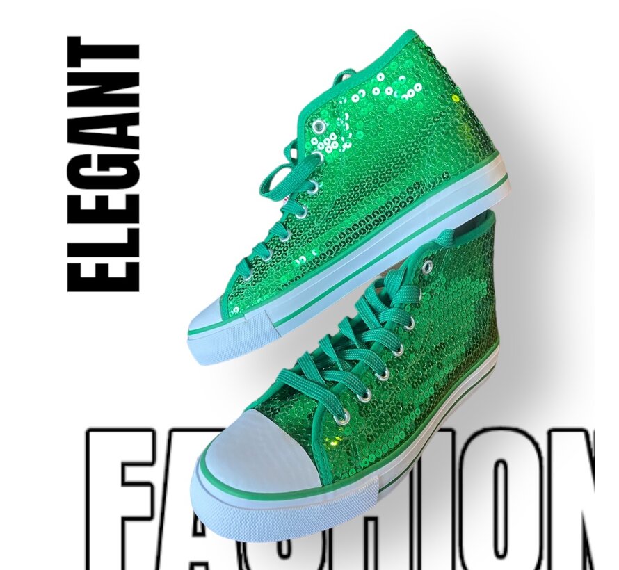 Sneaker green glitter shoes - High quality sneaker shoe - size 38