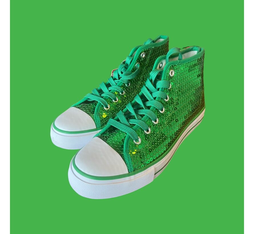 Chaussures Sneaker à paillettes verts - Sneaker haute qualité- taille 38