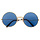 Hippie blue round XL glasses for adults  - Ideal for festivals and Flower Power themed parties