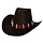 Cowboyhoed zwart - Cowboyhoed met decoratieve tanden