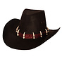 Cowboy hat black - Cowboy hat with decorative teeth