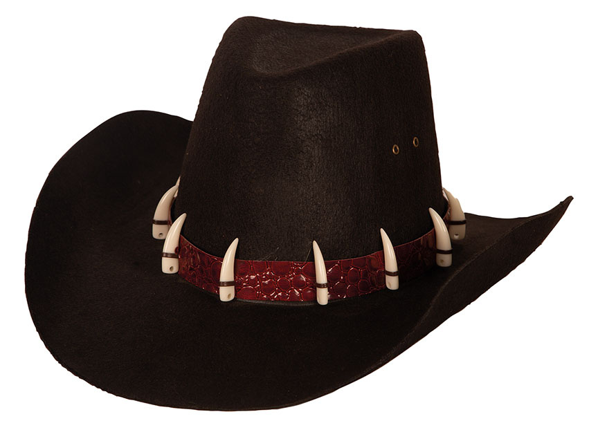 Partyline Cowboy hat black - Cowboy hat with decorative teeth