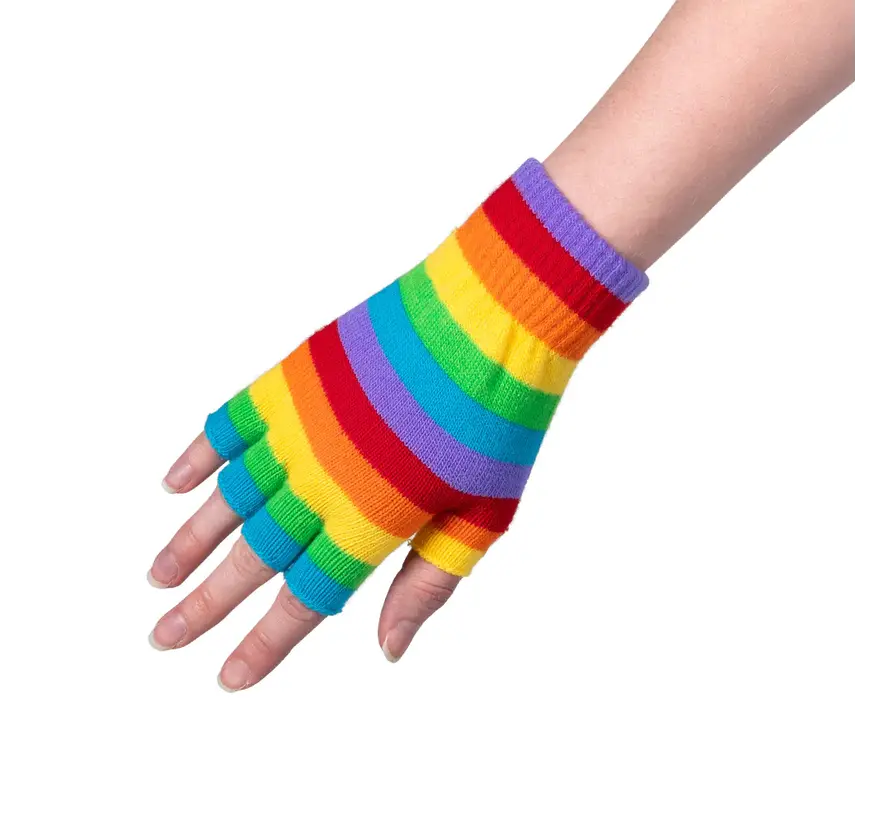 Rainbow gloves- Rainbow glovess without finger tips