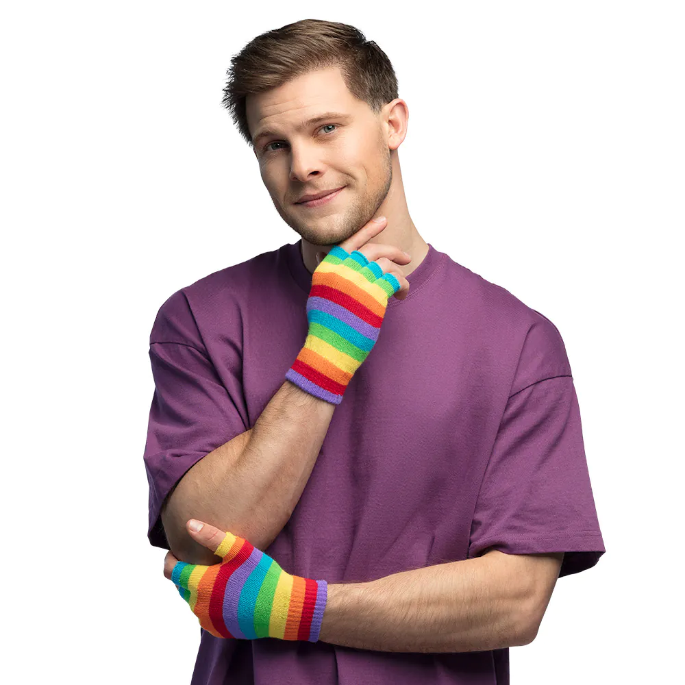Boland Rainbow gloves- Rainbow glovess without finger tips