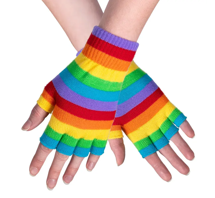 Rainbow gloves- Rainbow glovess without finger tips