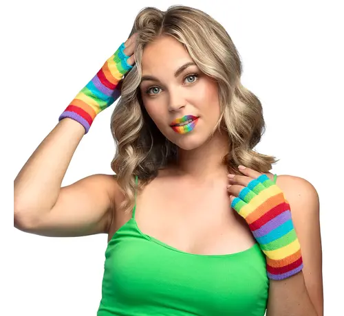 Boland Rainbow gloves- Rainbow glovess without finger tips