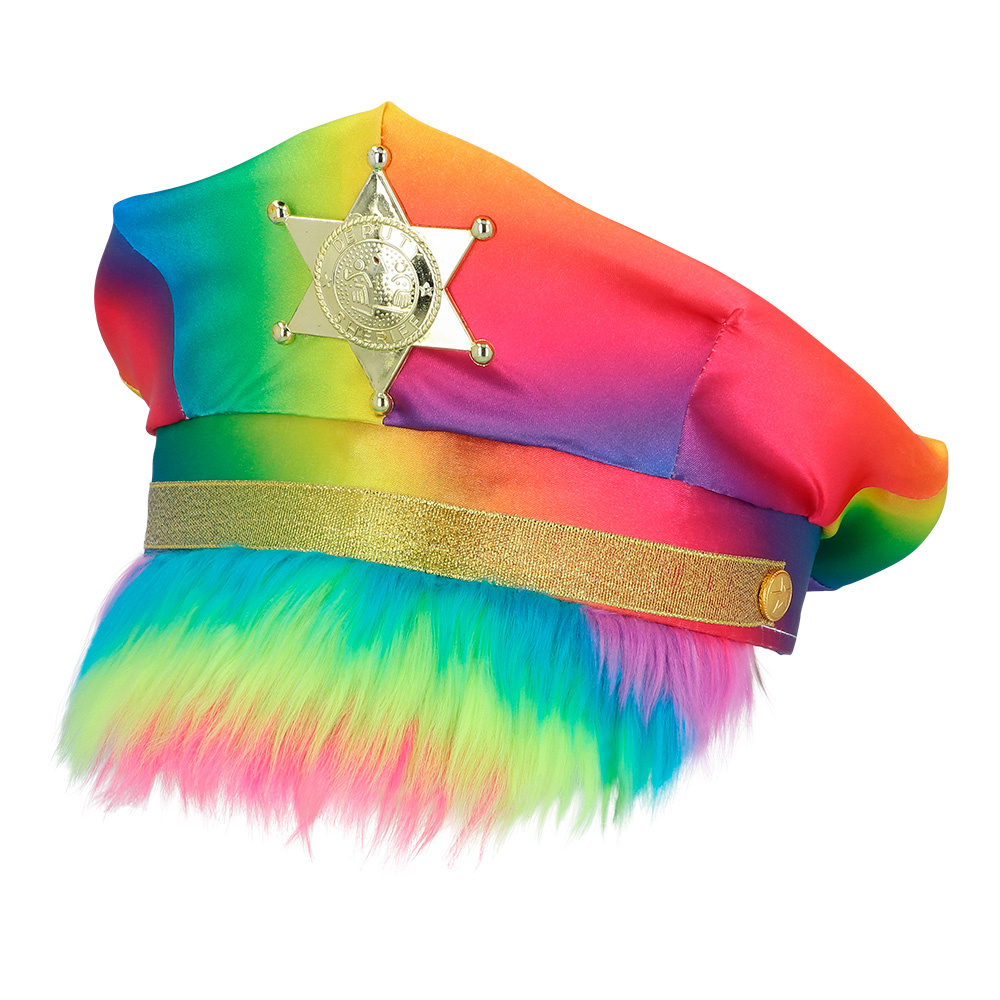Boland Casquette Rainbow Sheriff - Casquette de police arc-en-ciel avec capuche moelleuse
