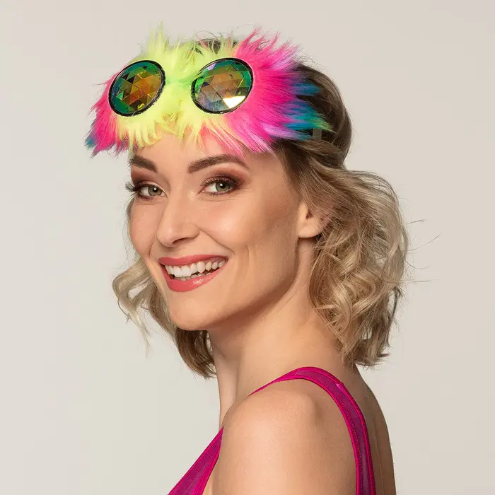 Boland Rainbow Party Glasses Rave - Lunettes de fête avec peluche arc-en-ciel