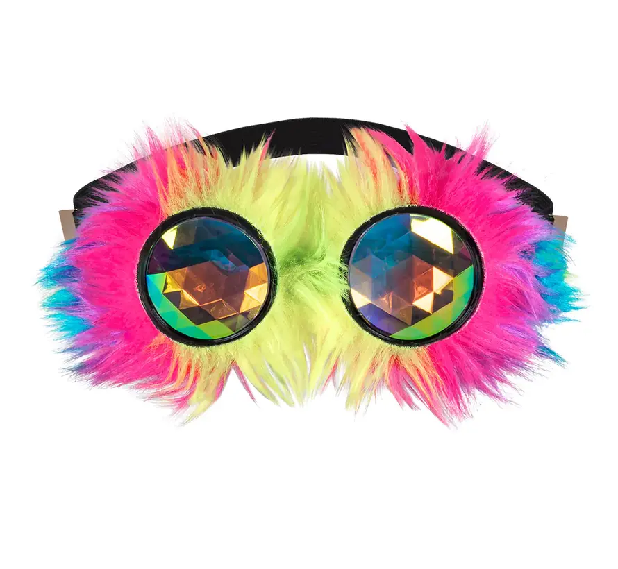 Rainbow Party Glasses Rave - Lunettes de fête avec peluche arc-en-ciel