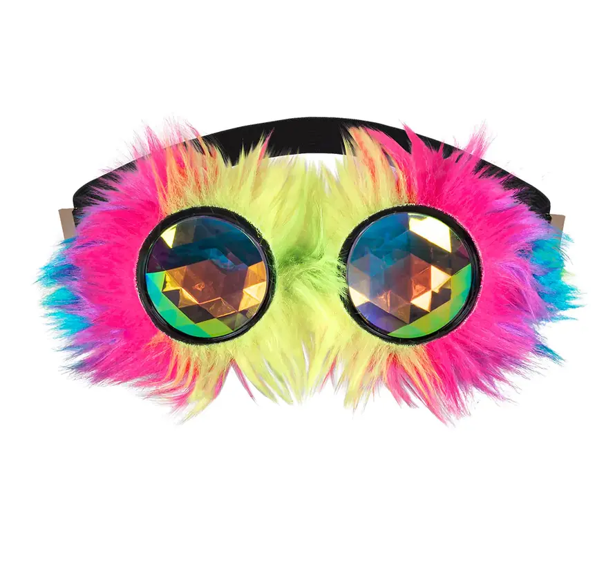 Rainbow Party Glasses Rave- Party glasses with rainbow plush