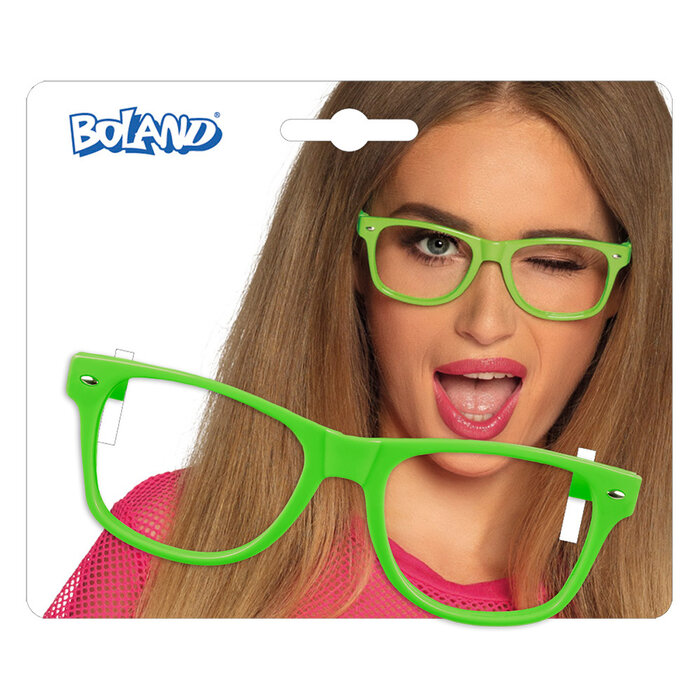 Boland Lunettes de fête vert fluo - Lunettes de fête en vert fluo