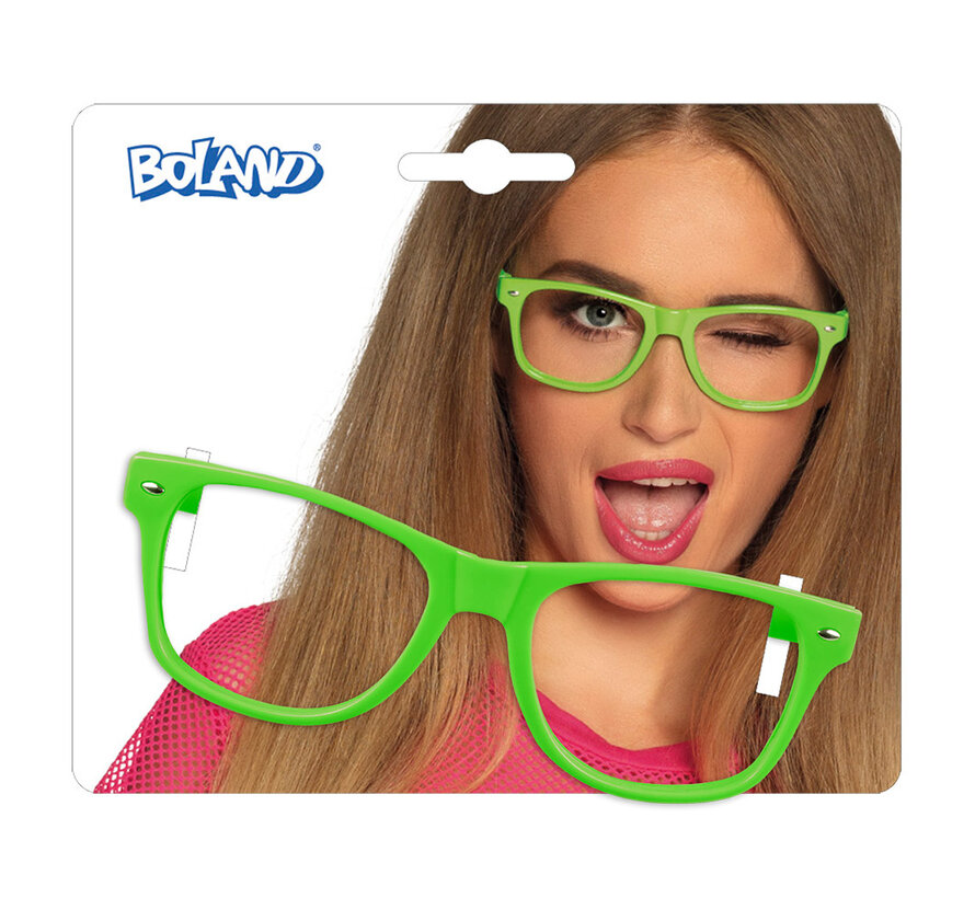 Lunettes de fête vert fluo - Lunettes de fête en vert fluo