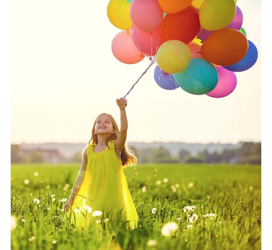 Heliumballonnen 20 stuks met ballongas (0,14m³) en 100m koord