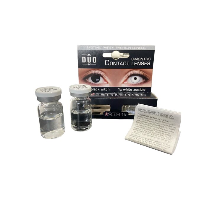 Zoelibat - Eyecatcher Lentilles Duo Color Noir vs Blanc - Lentilles Unique Fantasy - 2 couleurs
