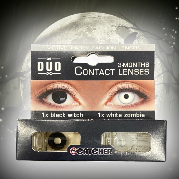 Zoelibat - Eyecatcher Duo Color Lenses Black vs White - Unique Fantasy lenses - 2 colors