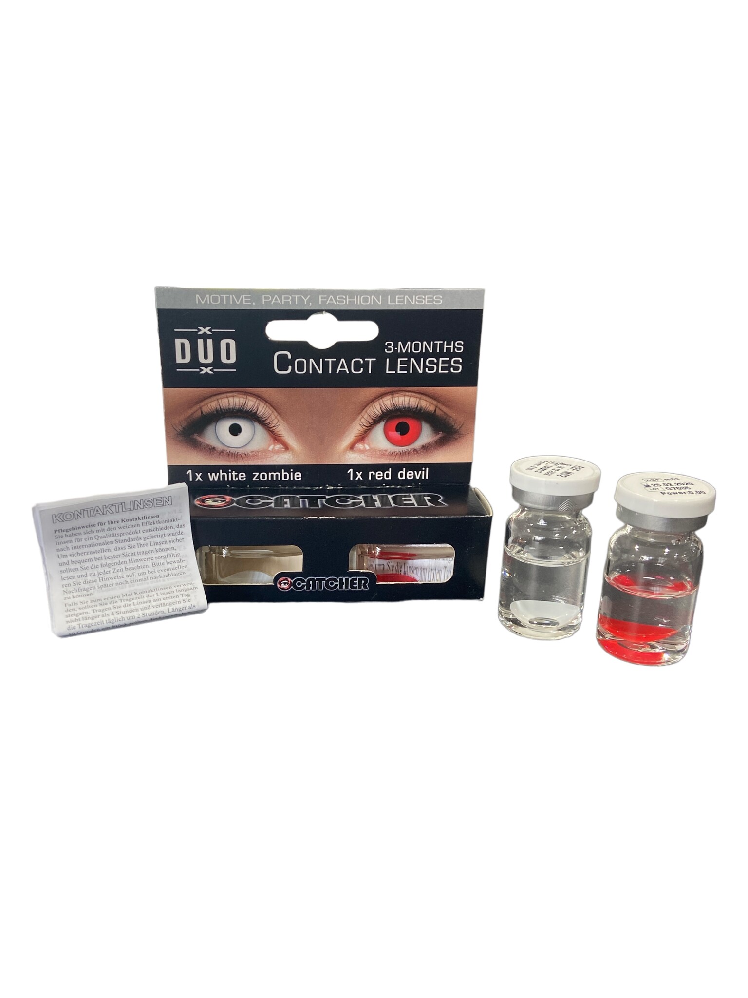 Eyecatcher Duo Kleurlenzen Red vs White- Unieke Fantasie lenzen - 2 kleuren