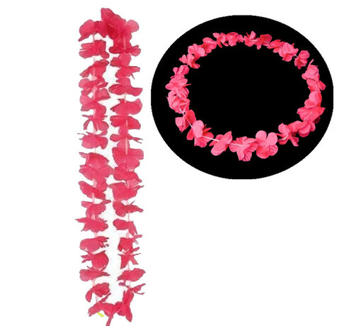 Breaklight.be Neon pink Hawaii leis 12 Pieces - Neon Hawaii garlands