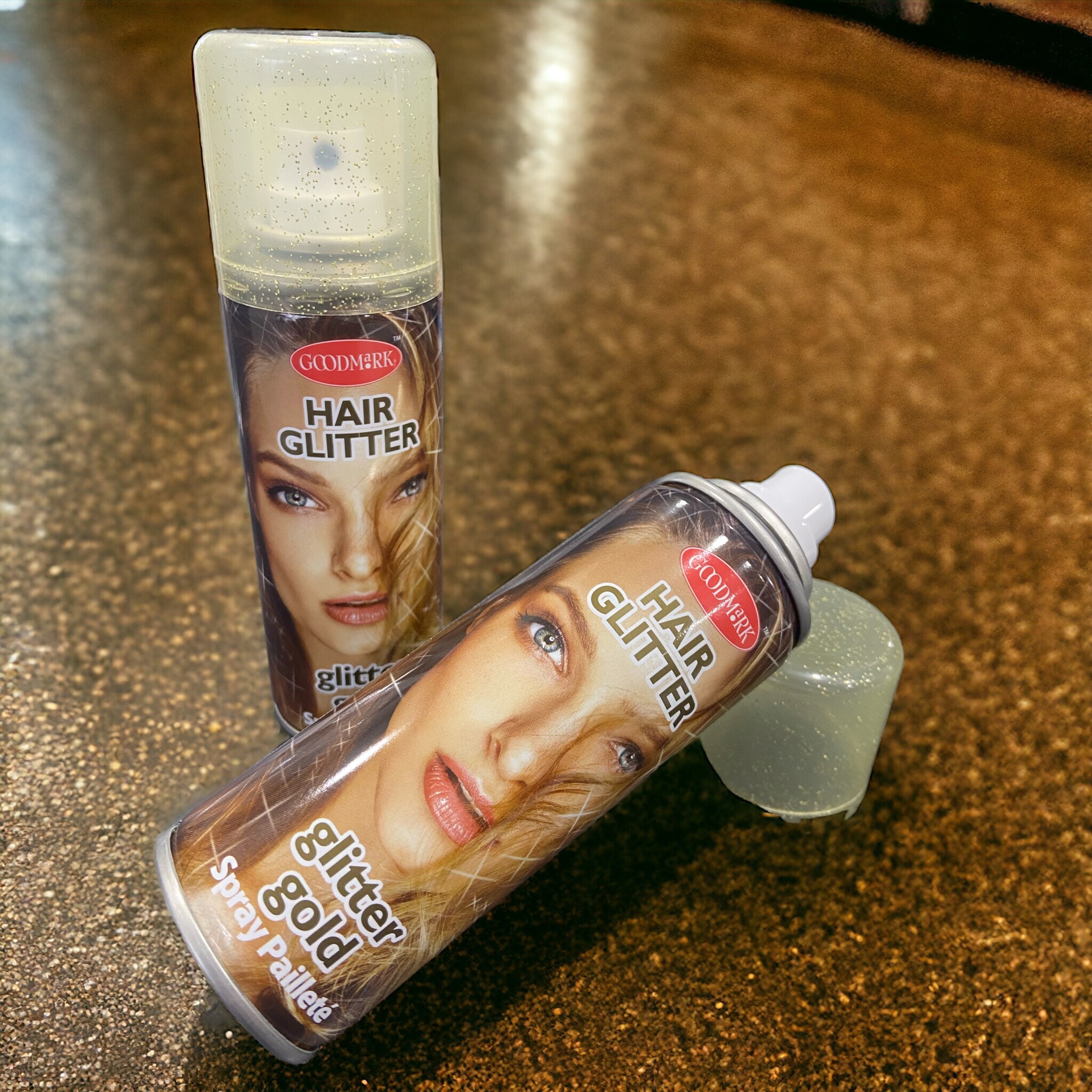 Goodmark Hairspray glitter gold 125 ml - Washable gold hairspray