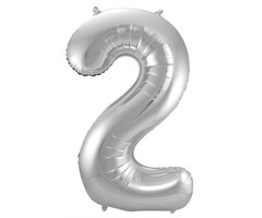 FOLAT Ballon Aluminium Chiffre 2  Argenté - 86 cm