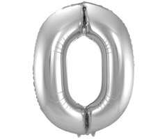 FOLAT Ballon Aluminium Chiffre 0  Argenté - 86 cm