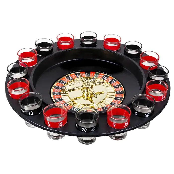 Boland Jeu à boire Roulette (roue Ø 30 cm, 16 verres à shot et 2 boules)