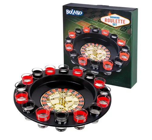 Boland Jeu à boire Roulette (roue Ø 30 cm, 16 verres à shot et 2 boules)