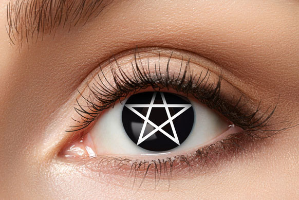 Eyecatcher Pentagram Costume Contact Lenses - Black weekly lenses