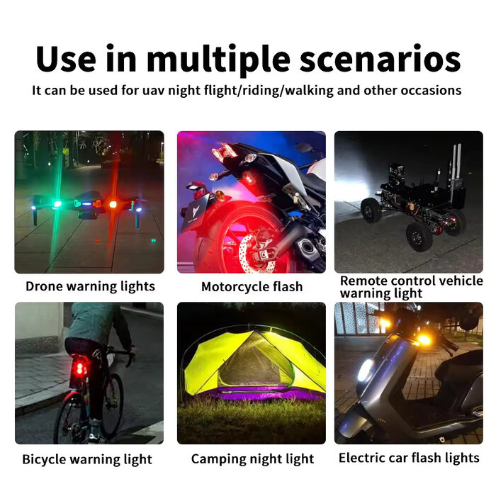 Breaklight.be LED Strobe Light 7 Colors - USB Charging - Strobe for Drone, Car, Bike, Disco and Costume Lighting