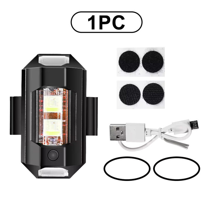 Breaklight.be LED Strobe Light 7 Colors - USB Charging - Strobe for Drone, Car, Bike, Disco and Costume Lighting