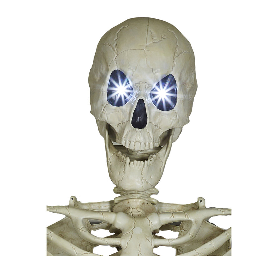 Large 320 cm Halloween Skeleton with Light-Up Eyes for Decoration