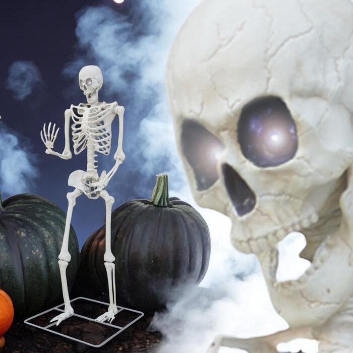 Partyline Groot Halloween skelet van 320 cm met oplichtende ogen voor decoratie