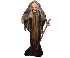 Partyline Griezelige 160 cm Heks met Bewegend Hoofd