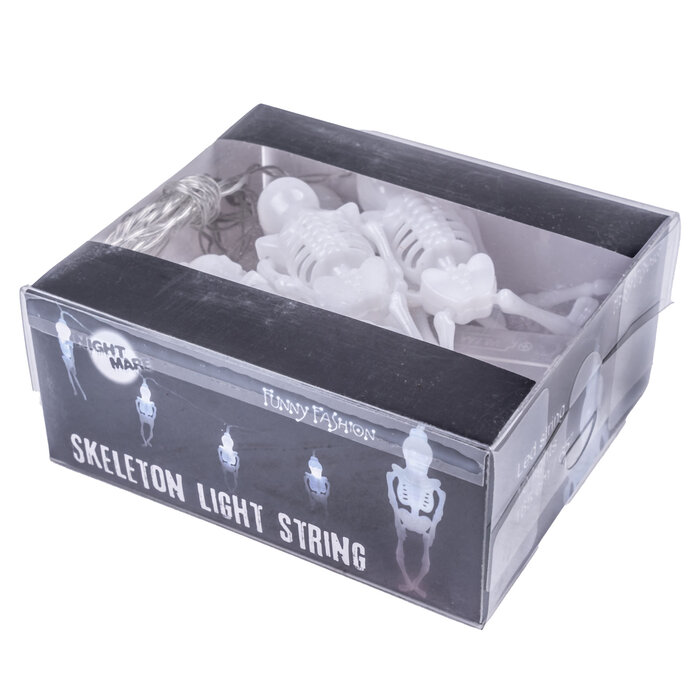 Funny Fashion Guirlande Lumineuse LED avec Squelettes - Décoration Halloween 165 cm
