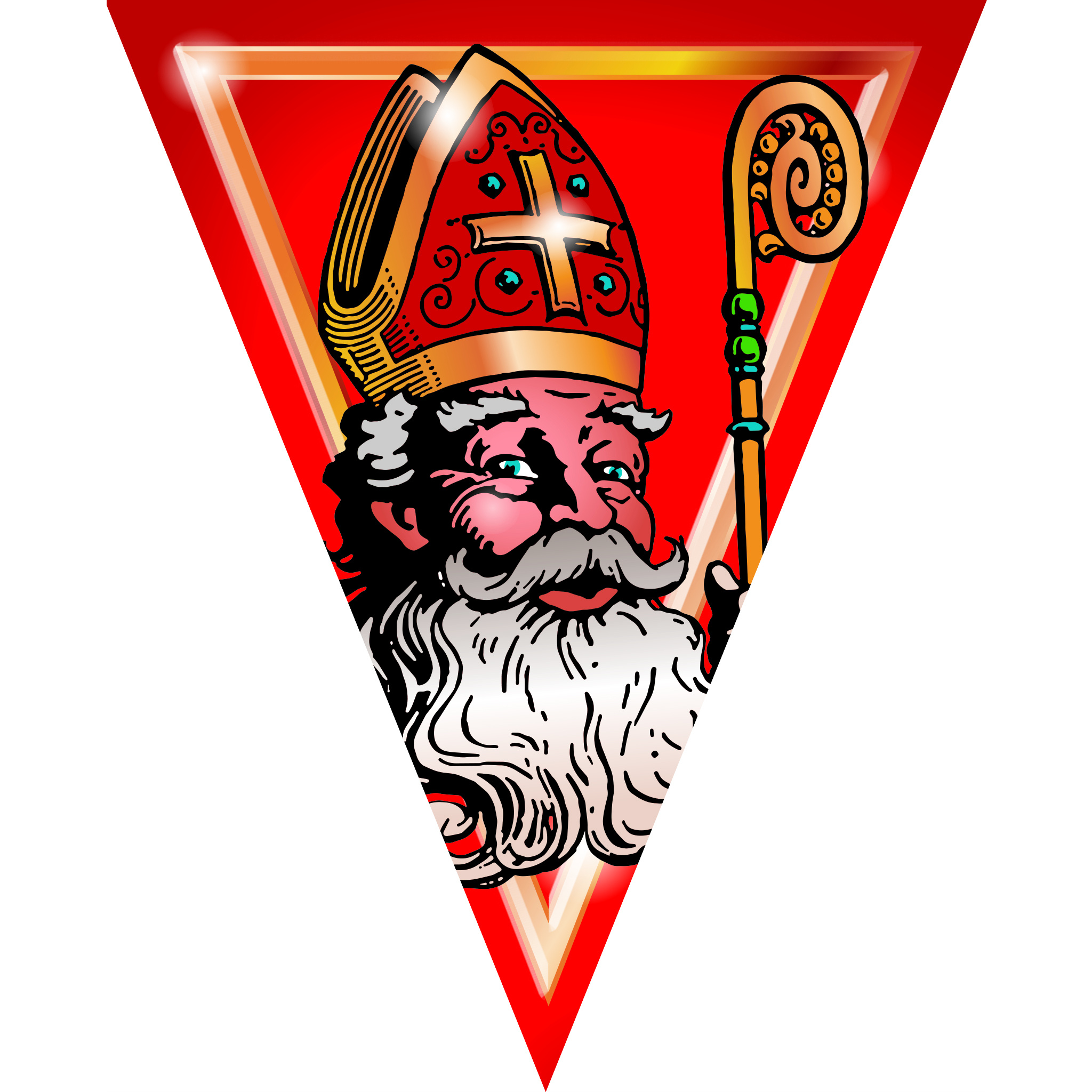 Funny Fashion St Nicolas banner 5 meters - St Nicolas decoration banner 10 flags per 5 meters