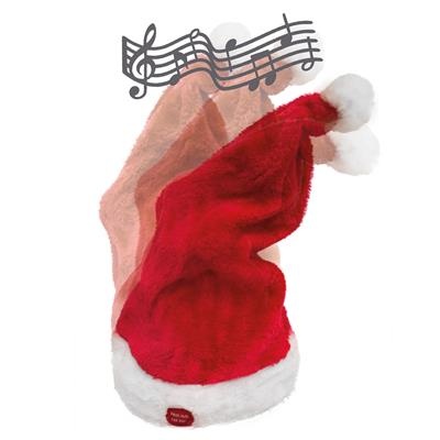 Funny Fashion Kerstmuts met geluid en beweging - Rode dansende kerstmuts