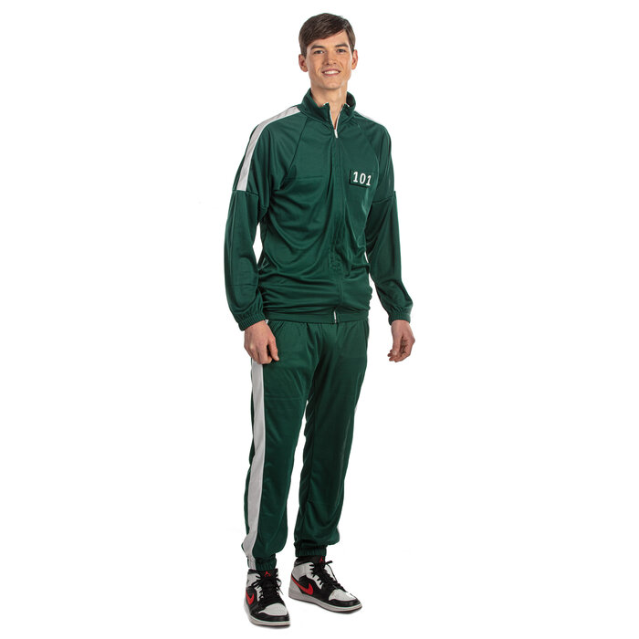 Partyline Squid Game Player Training Suit - Green Training with Squid Game Participant Number