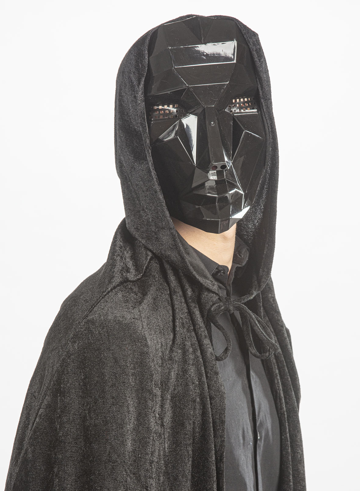 Partyline Squid game mask frontman - Affordable Black mask with elastic