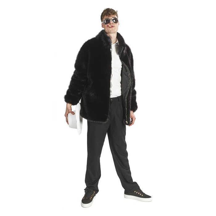 Partyline Carnival Fur Coat for Men - Black Carnival Vest