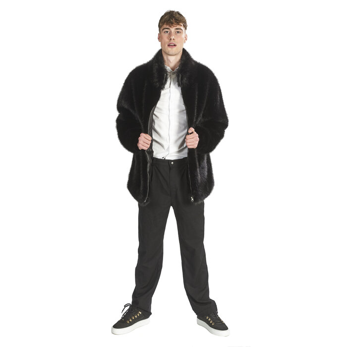 Partyline Manteau de fourrure de carnaval pour homme - Gilet de carnaval noir