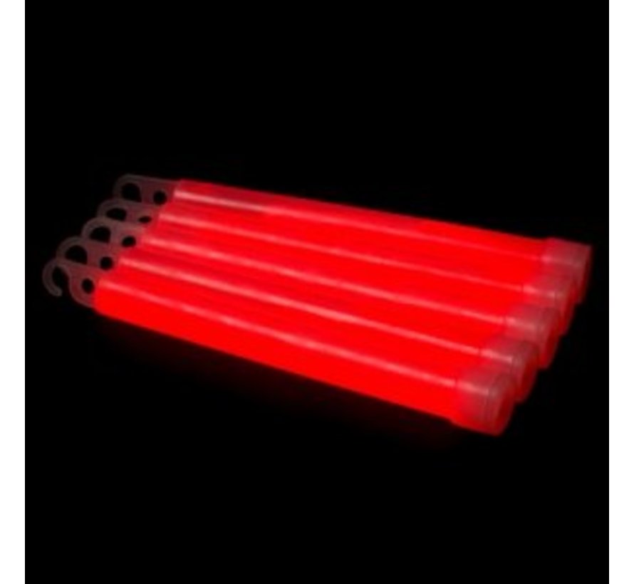 Glow stick red 15 cm - Glow time +/- 6 to 8 hours - Supplied with cord