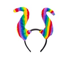 Funny Fashion Diadeem met regenboogkleurige horens